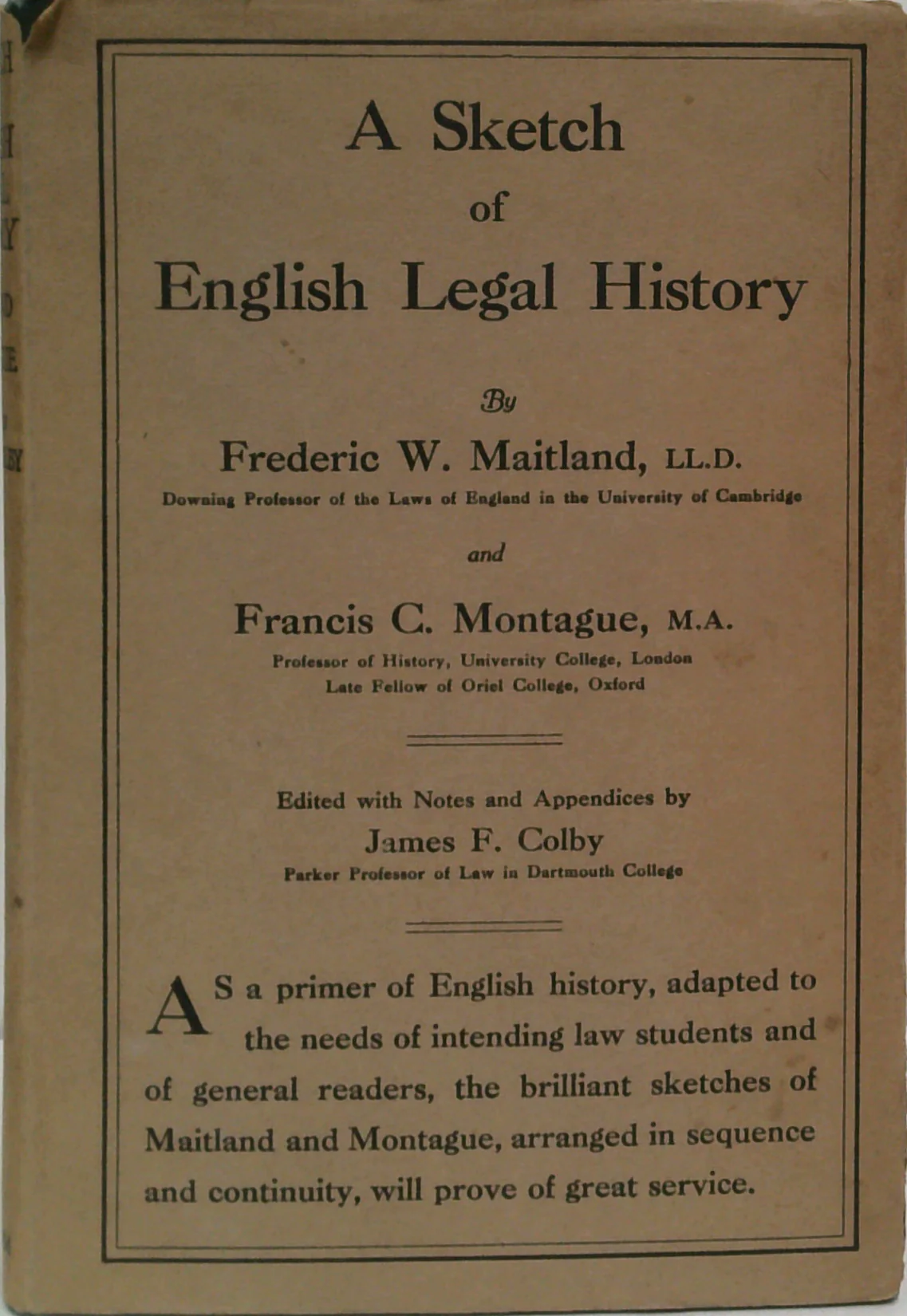 A Sketch Of English Legal History